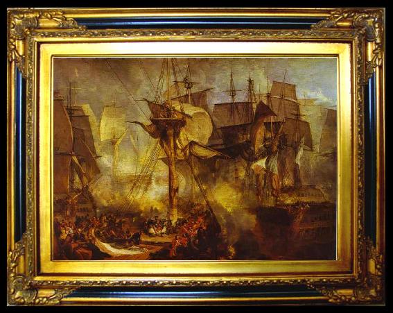 framed  J.M.W. Turner Battle of Trafalgar as Seen from the Mizen Starboard Shrouds of the Victory, Ta015-2
